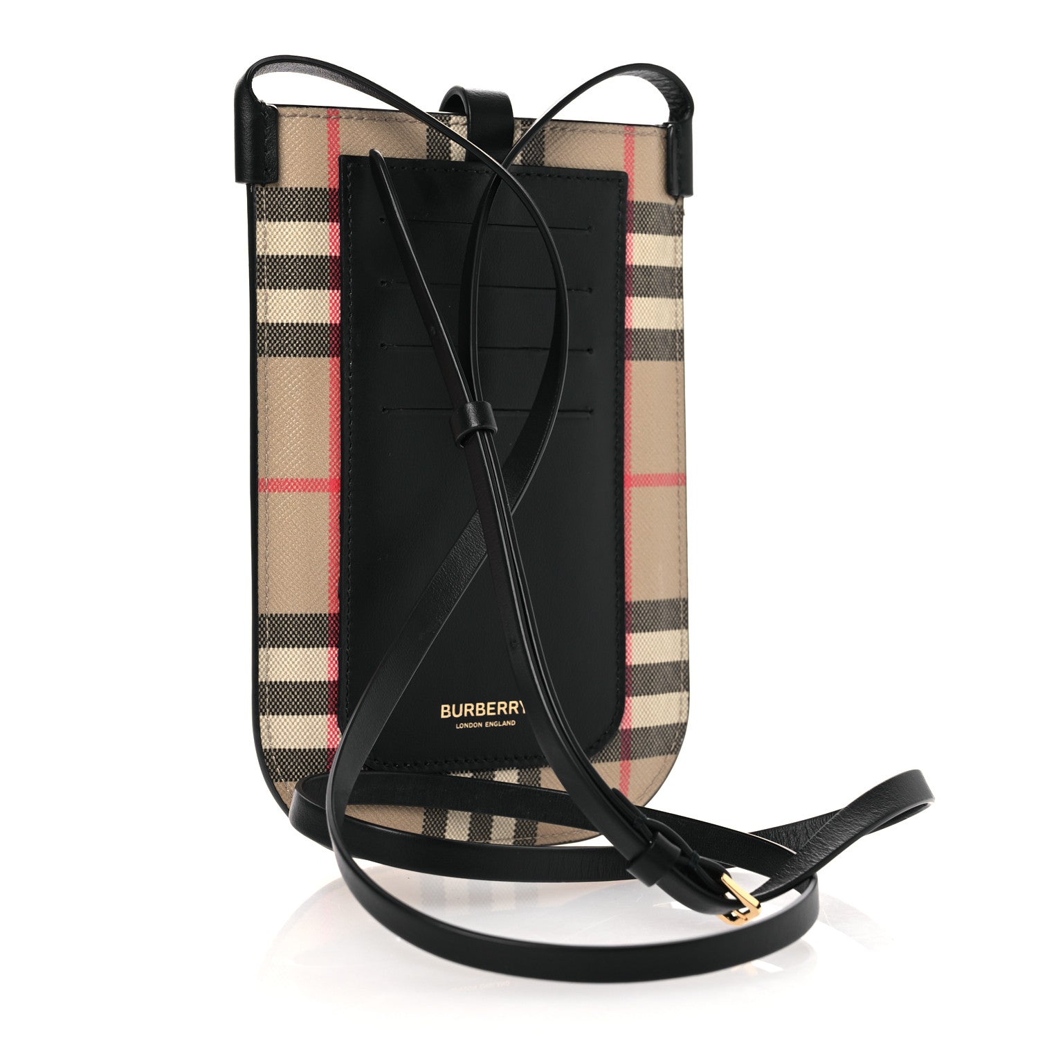 Burberry E-Canvas Calfskin Vintage Check Anne Phone Case With Strap Archive Beige 3 of 10
