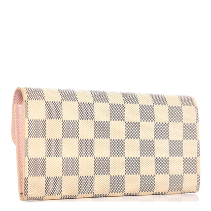 Louis Vuitton Damier Azur Emilie Wallet Rose Ballerine 3 of 7