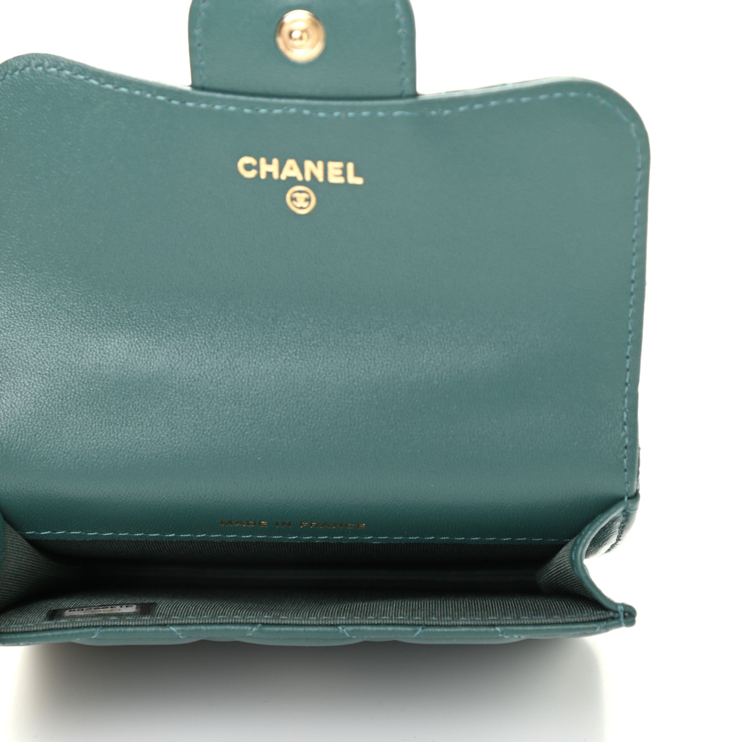 Chanel Lambskin Quilted Top Handle Flap Coin Purse With Chain Green 4 of 9