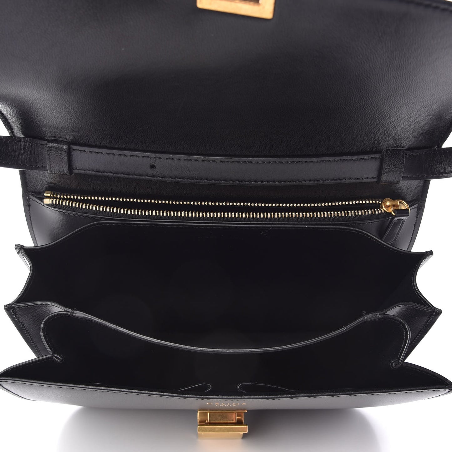 Box Calfskin Medium Classic Box Flap Bag Black