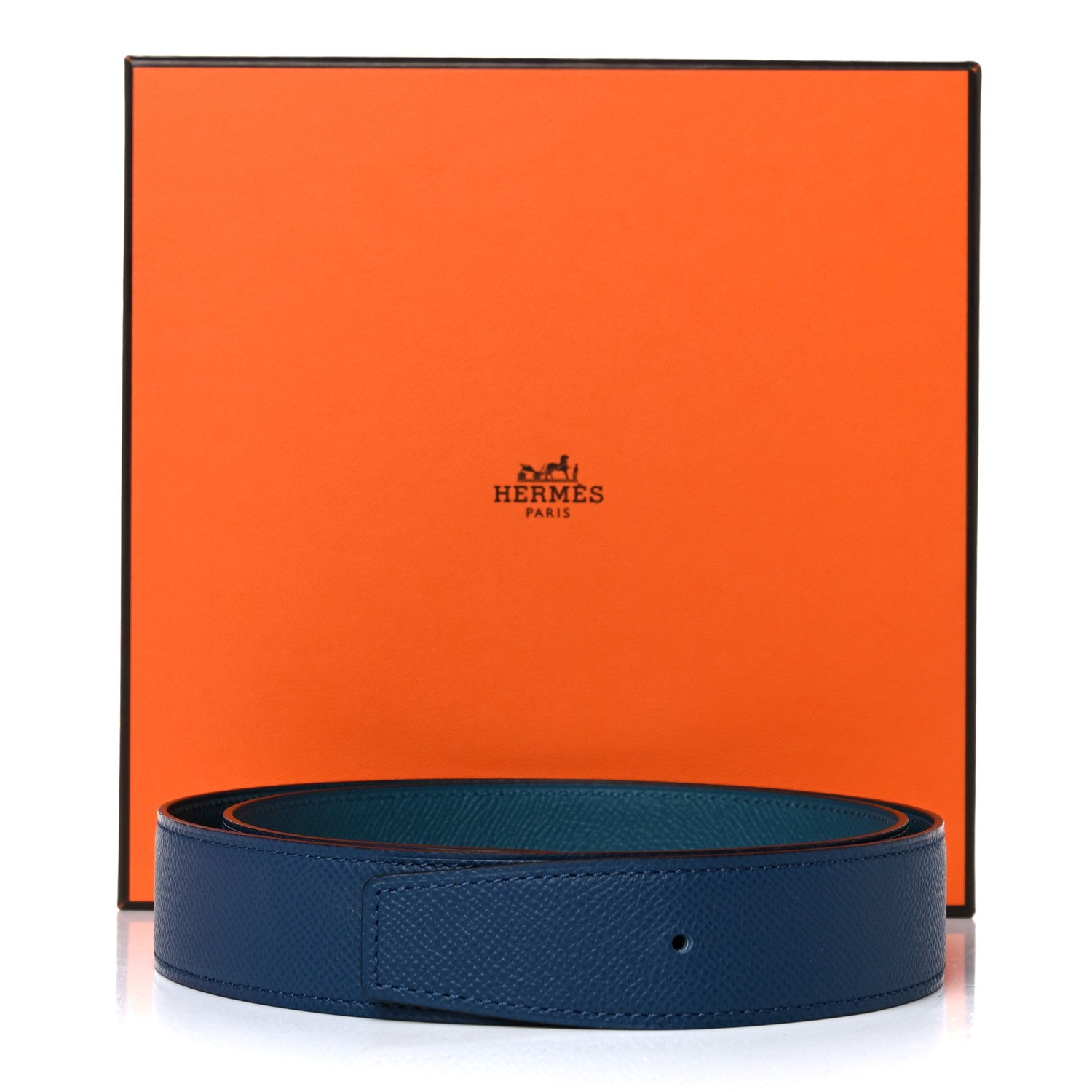 Hermes Epsom 32mm Belt Strap 85 Deep Bleu Bleu Izmir 5 of 5