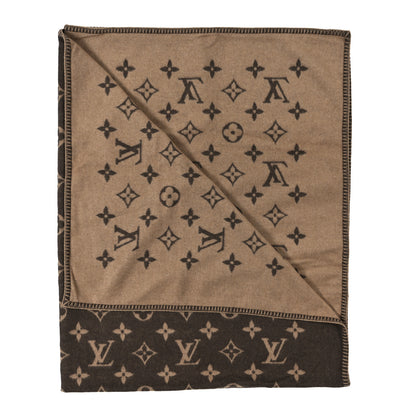 Louis Vuitton Wool Cashmere Neo Monogram Blanket Marron 2 of 3