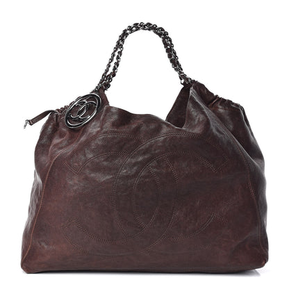 Chanel Distressed Caviar XL Coco Cabas Brown 3 of 12