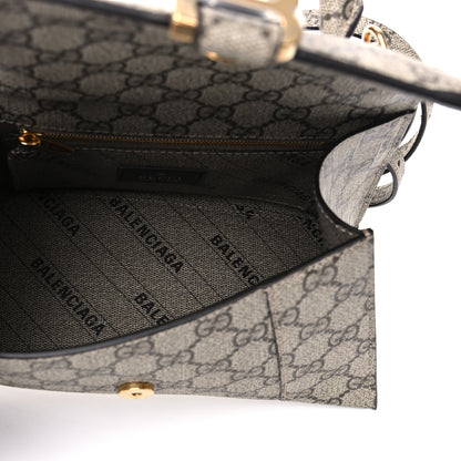Balenciaga X GUCCI GG Supreme Monogram Small Hourglass Top Handle Bag Beige Ebony 4 of 9
