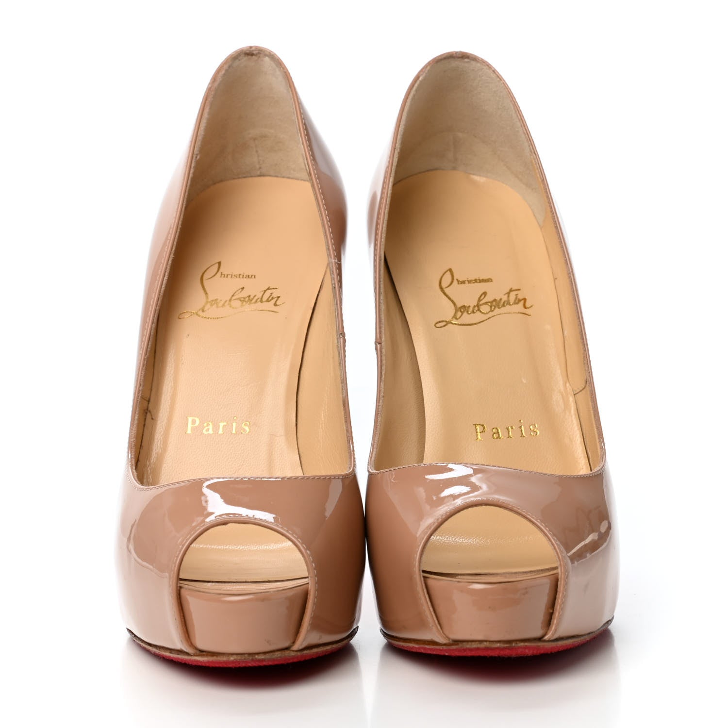 Christian Louboutin Patent New Very Prive 120 Pumps 36 Nude 2 of 4