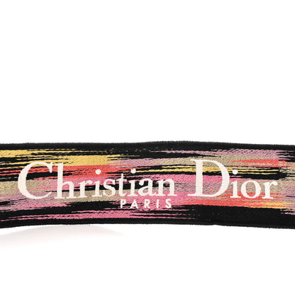Christian Dior Canvas Embroidered Shoulder Strap Black Multicolor 4 of 6