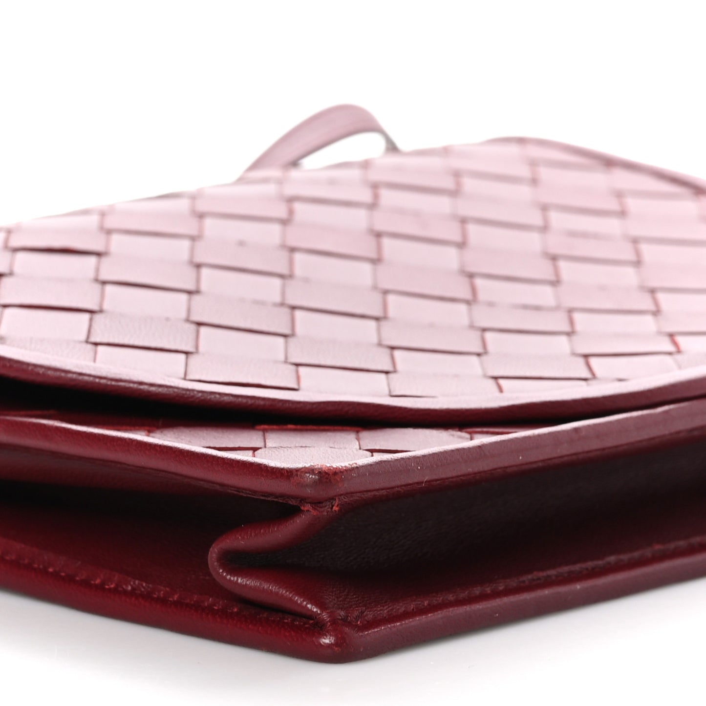 Nappa Intrecciato Flap Bag Burgundy