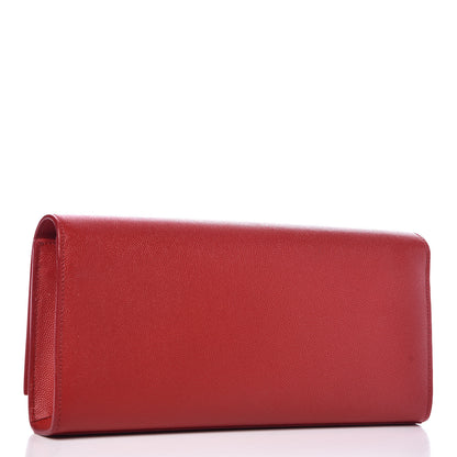 Saint Laurent Grain De Poudre Classic Monogram Cassandre Clutch New Red 3 of 10
