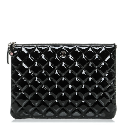 Chanel Patent Calfskin Quilted Medium Cosmetic Case Black 1 of 7