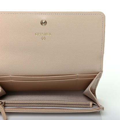 Chanel Caviar Pearl Quilted Coco Candy Wallet Beige 5 of 10