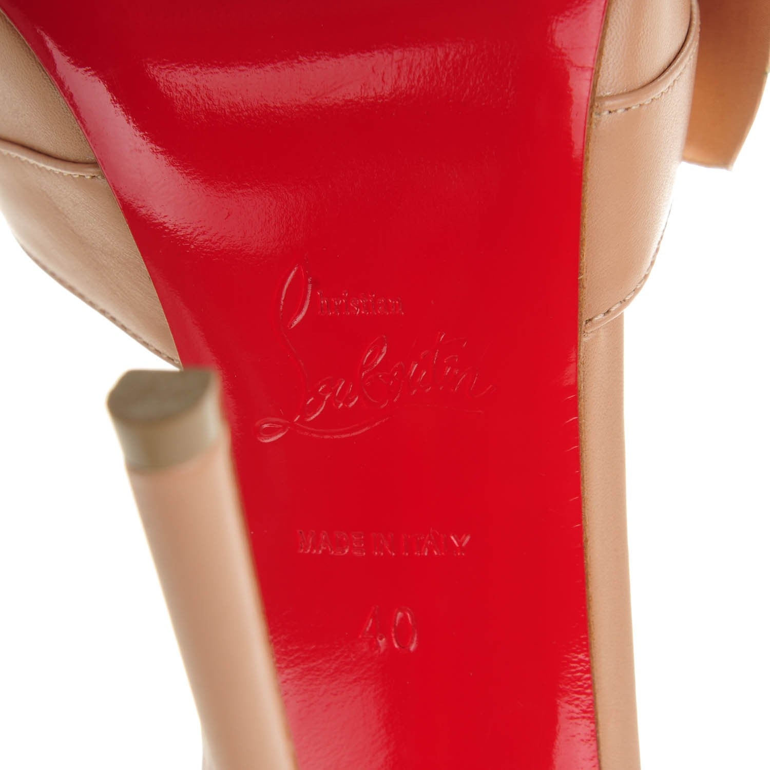 Christian Louboutin Shiny Calf Bow Fetish 120 Pumps 40 Nude Gold 6 of 7