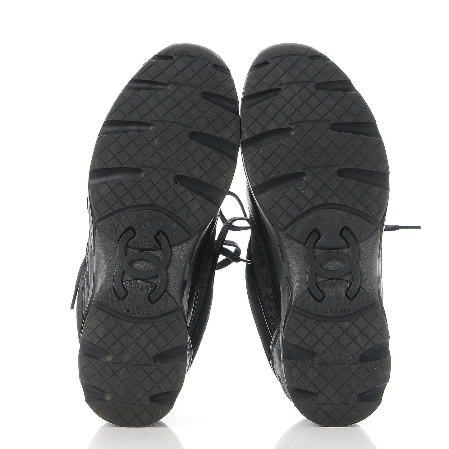 Suede Calfskin CC Sneakers 38 Black