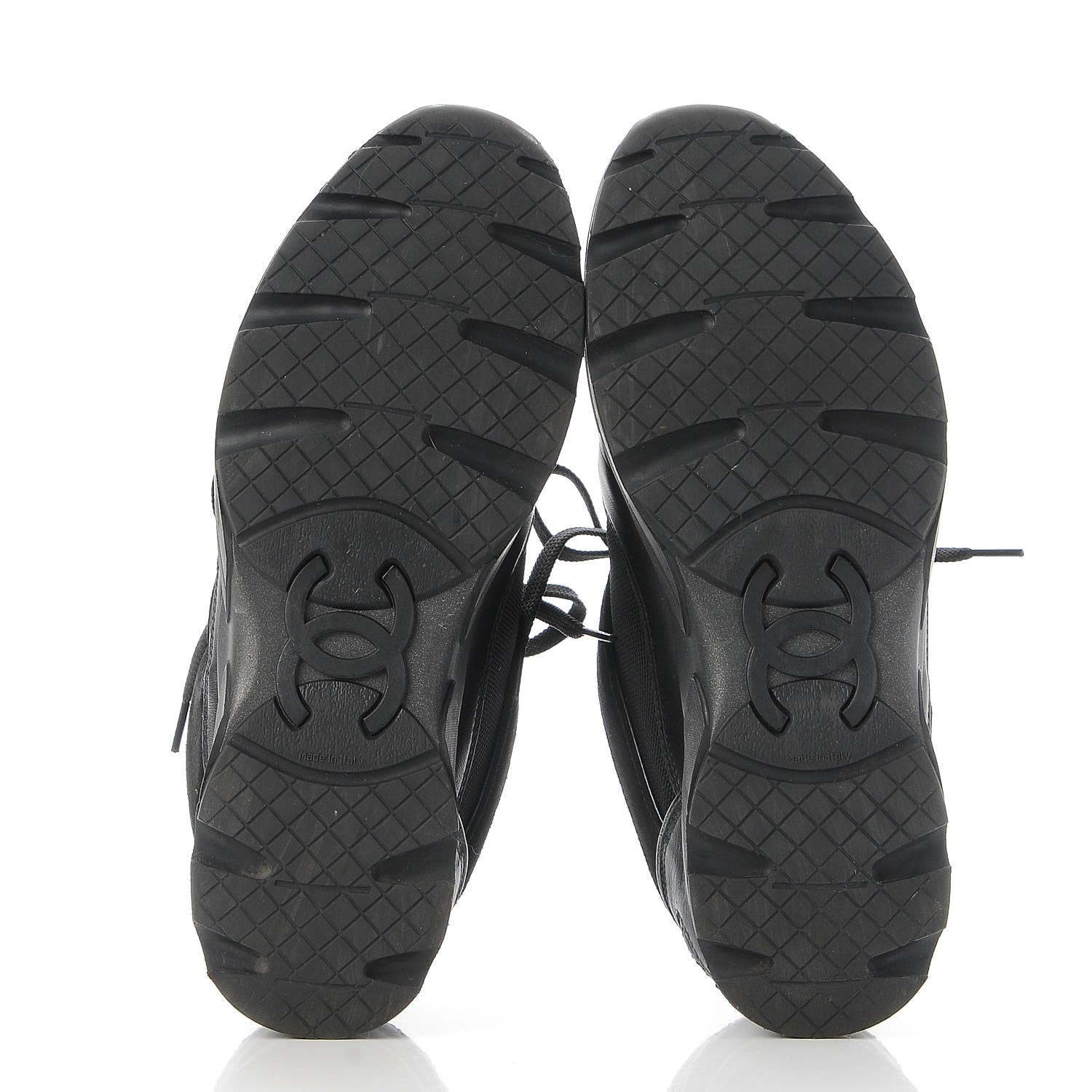 Chanel Suede Calfskin CC Sneakers 38 Black 5 of 8