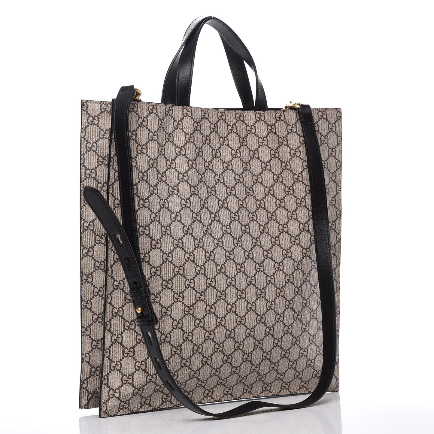 GG Supreme Monogram L'Aveugle Par Amour Print Vertical Tote Black