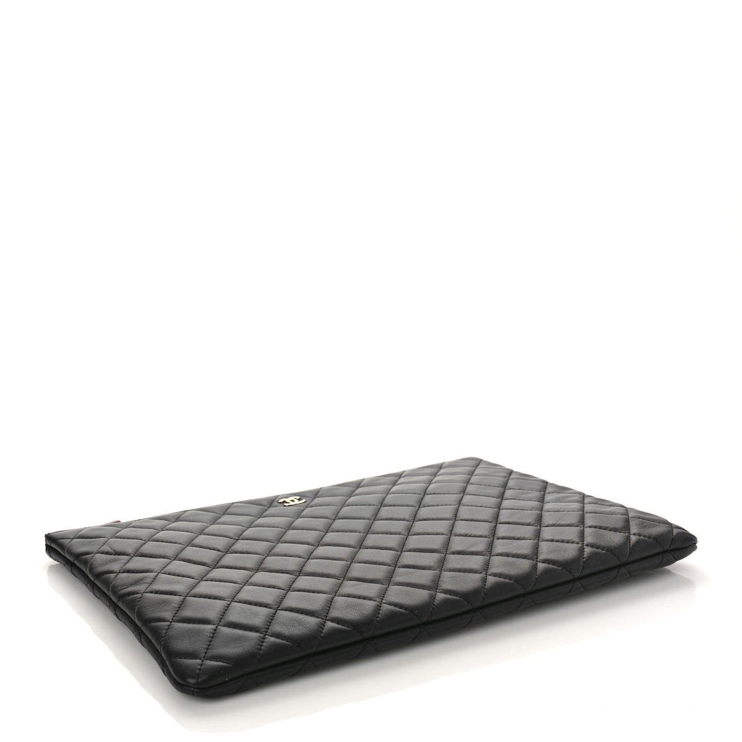 Chanel Lambskin Quilted Large Cosmetic Case Black 4 of 9