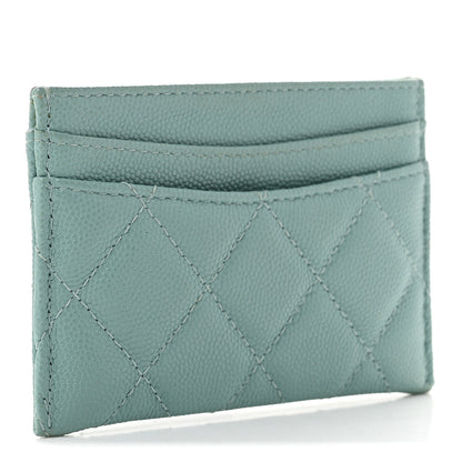 Chanel Caviar Quilted Card Holder Light Blue 3 of 9