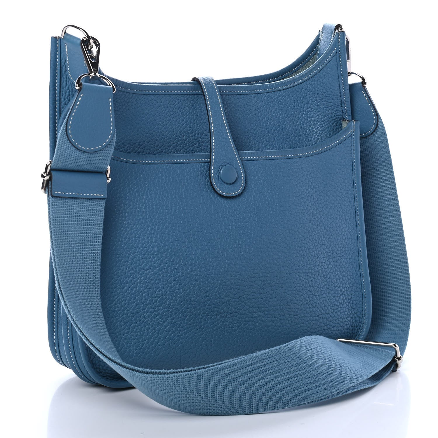 Hermes Taurillon Clemence Evelyne III PM Blue Jean 2 of 4