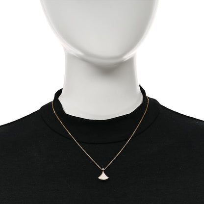 Bulgari 18K Yellow Gold Diamond Mother of Pearl Small Divas' Dream Pendant Necklace 2 of 8