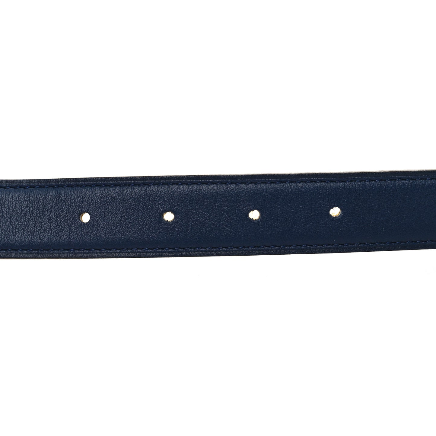 Epsom Swift Lizard 24mm Mini Constance H Belt Jaune Ambre Navy Blue