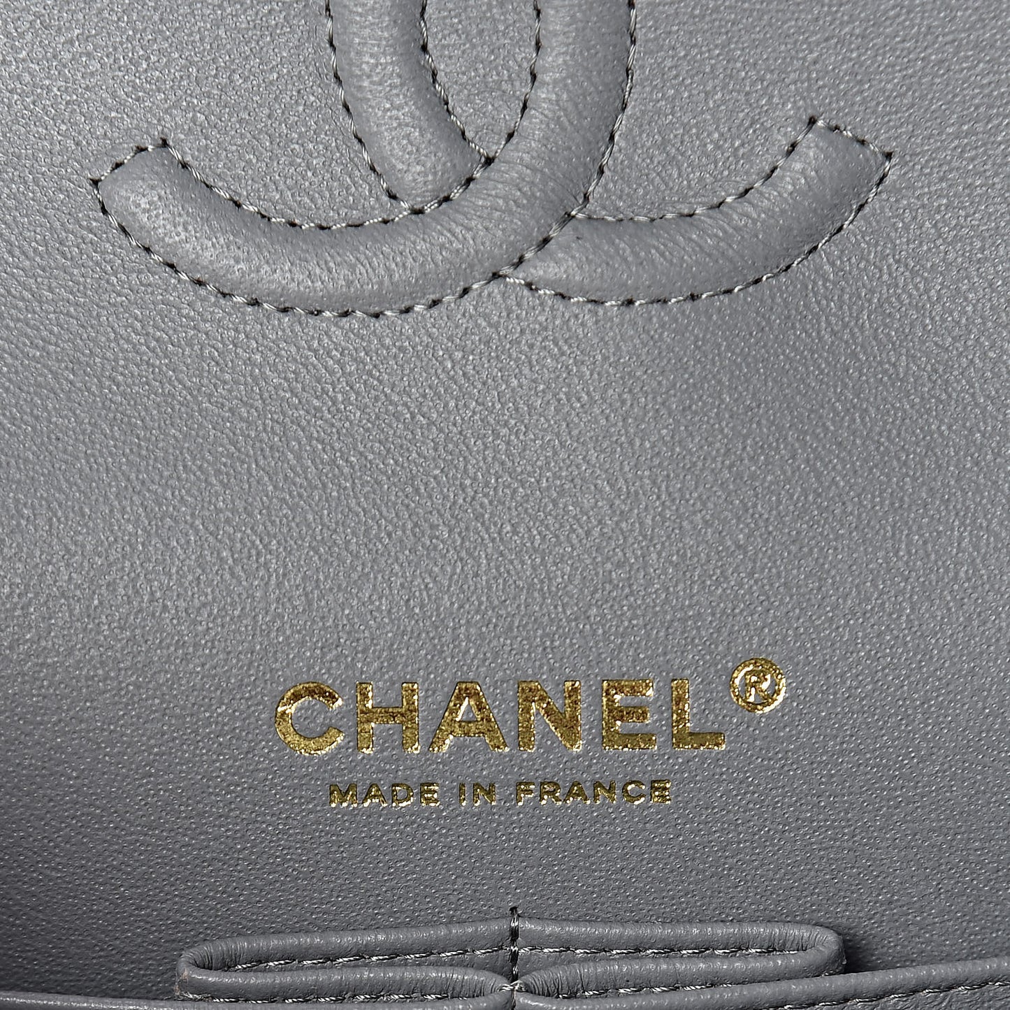 Caviar Quilted Small Double Flap Grey