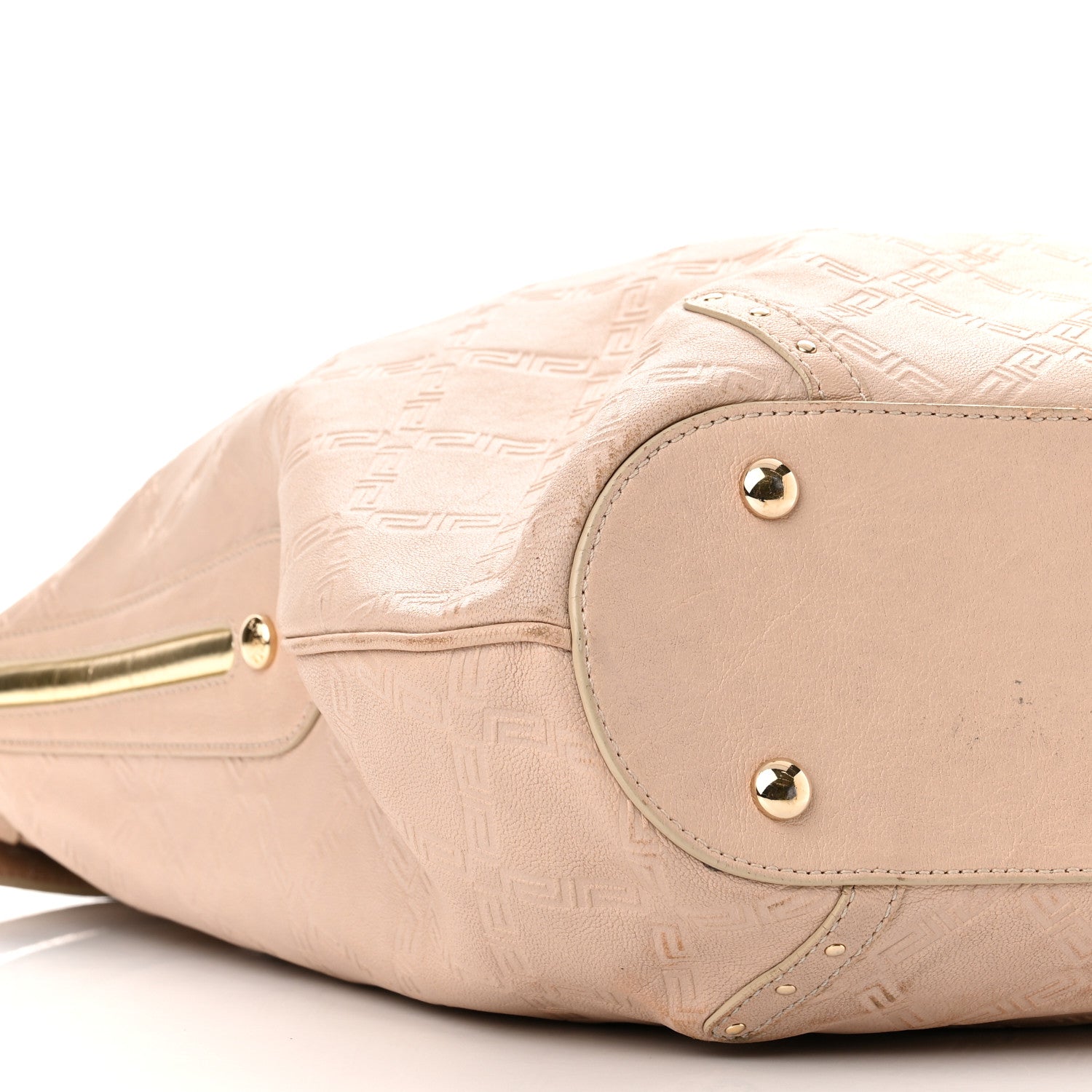 Versace Calfskin Greca Argyle Embossed Medusa Hobo 8 of 15