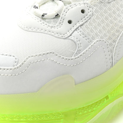 Balenciaga Fabric Mesh Clear Sole Fluo Womens Triple S Sneakers 40 White Fluo Yellow 9 of 11