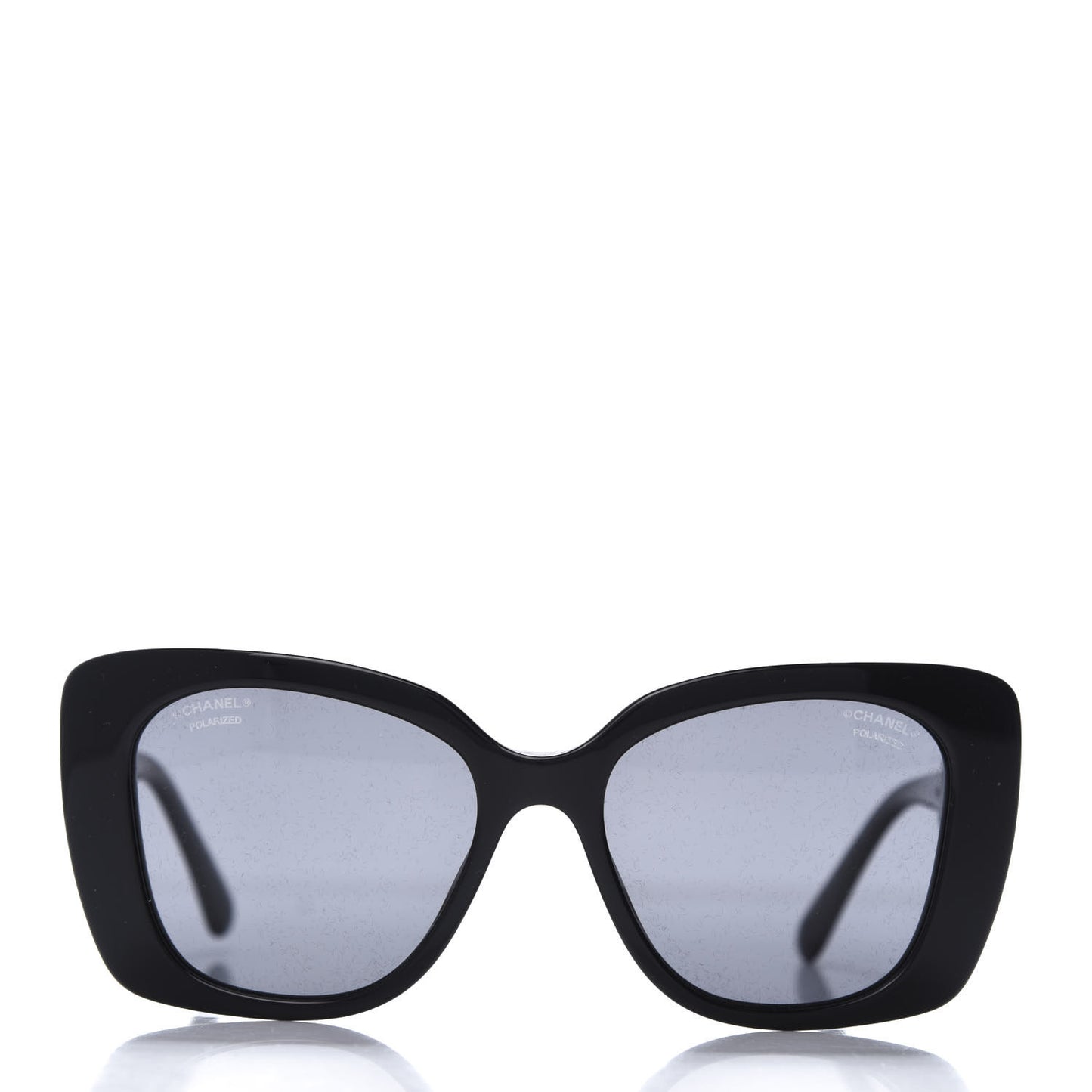 Acetate Strass Polarized Square Sunglasses 5422-B Black