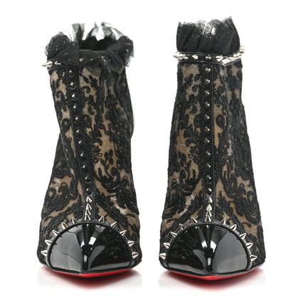 Christian Louboutin Lace Studded Pigalle 100 Booties 36 Black 2 of 8