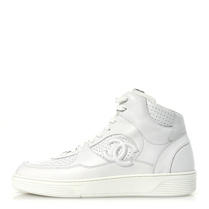 Chanel Calfskin CC High Top Sneaker 45 White 1 of 11