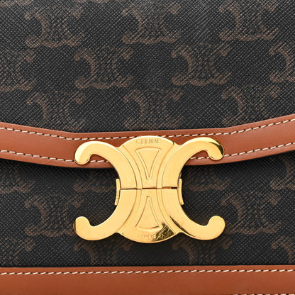 Celine Calfskin Triomphe Canvas Teen Triomphe Bag Tan 8 of 10