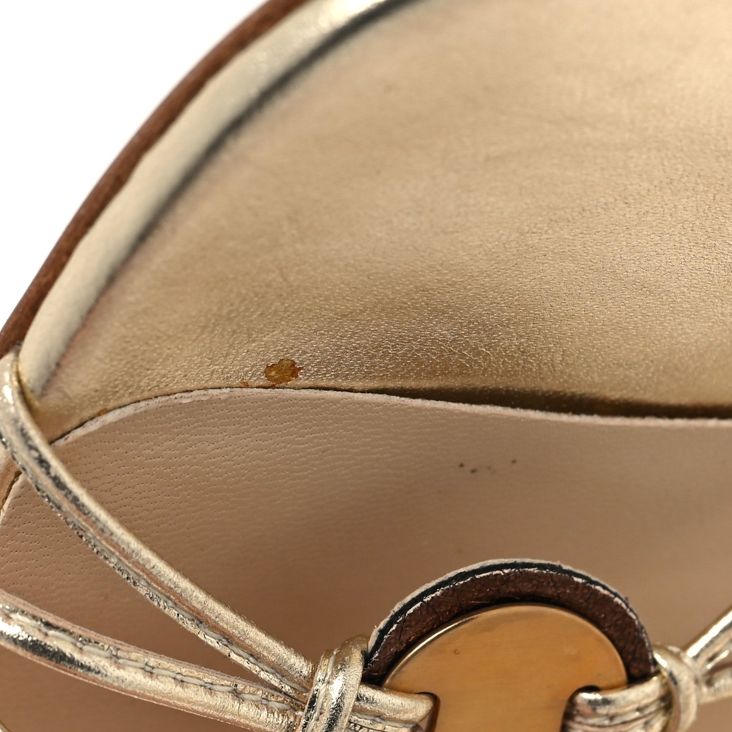 Metallic Nappa Medallion Sandals 37 Gold