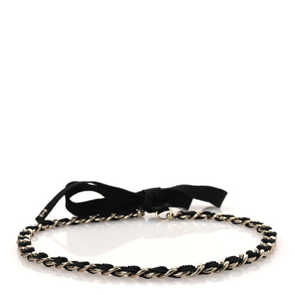 Chanel Grosgrain Chain CC Bow Belt Black 2 of 5