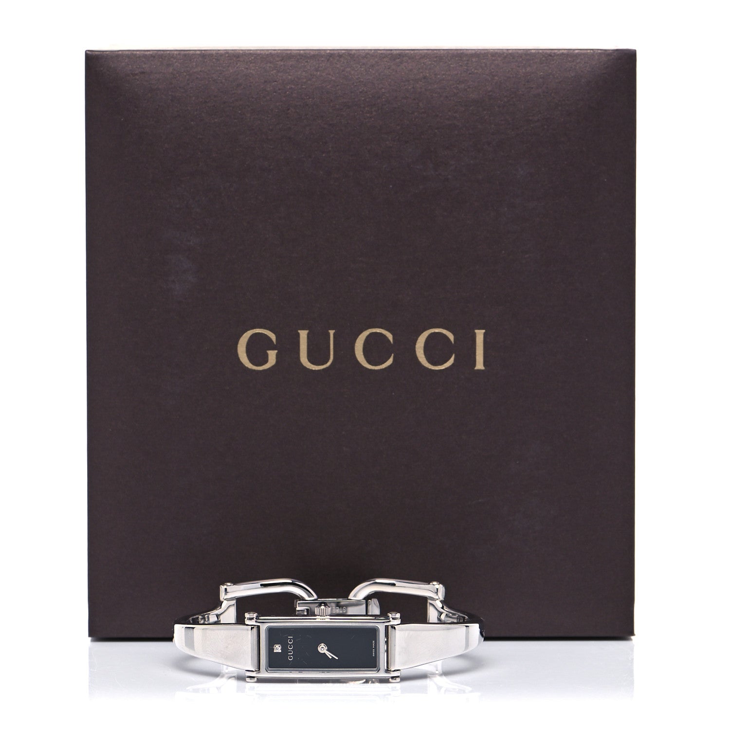 Gucci Stainless Steel Diamond 12mm 1500L Horsebit Quartz Watch Black 5 of 5