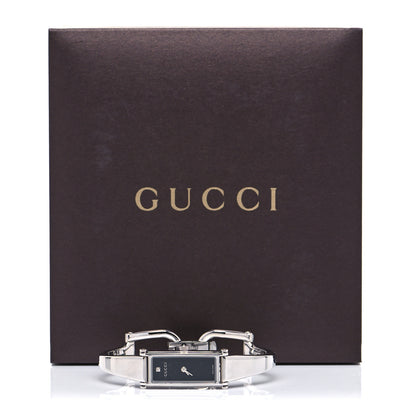 Gucci Stainless Steel Diamond 12mm 1500L Horsebit Quartz Watch Black 5 of 5