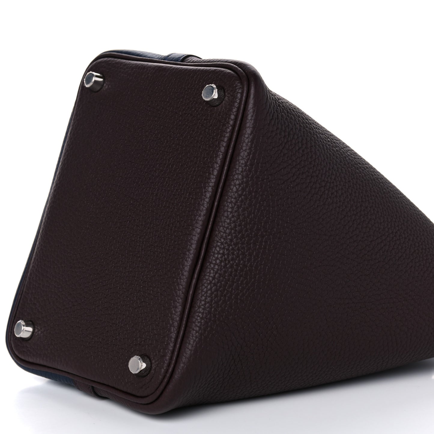 Taurillon Clemence Casaque Picotin Lock 18 PM Bleu Nuit Rouge Sellier Framboise