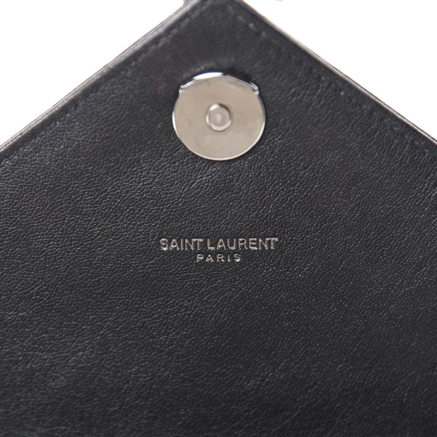 Saint Laurent Sheepskin Matelasse Chevron Monogram Medium College Bag Black 9 of 12