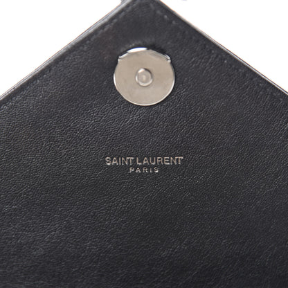 Saint Laurent Sheepskin Matelasse Chevron Monogram Medium College Bag Black 9 of 12