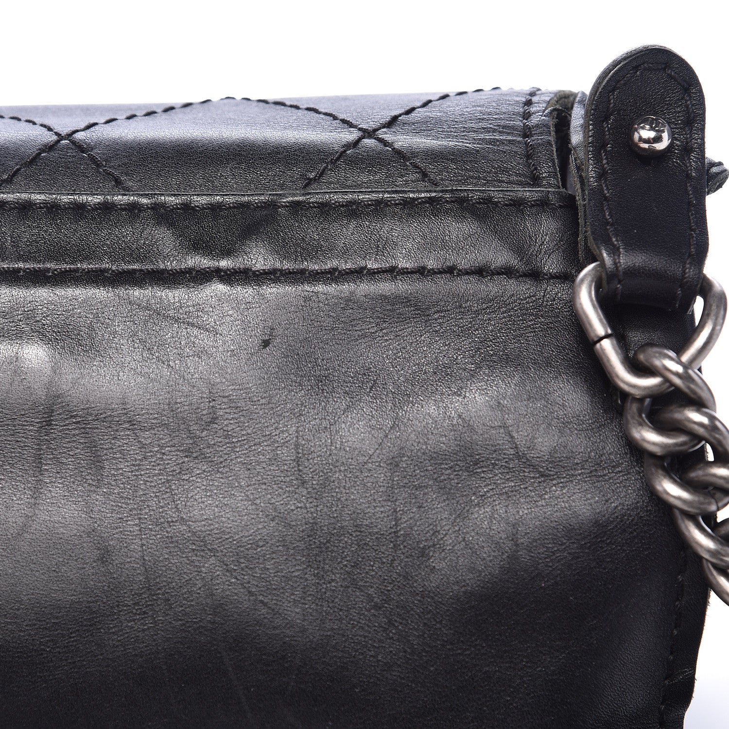 Chanel Calfskin Stitched Small Highlander Messenger Black 13 of 20