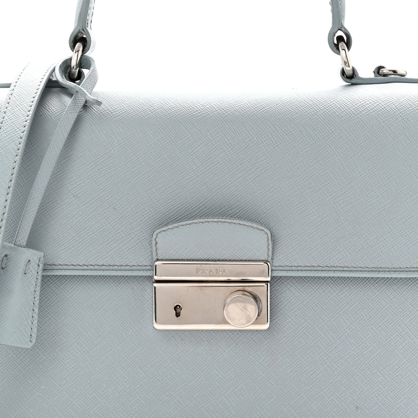 Saffiano Lux Sound Top Handle Light Blue