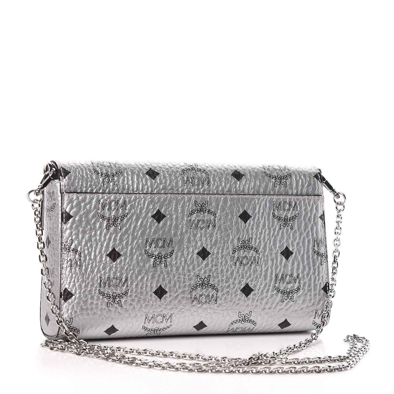 MCM Visetos Large Patricia Wallet On Chain Silver 3 of 9