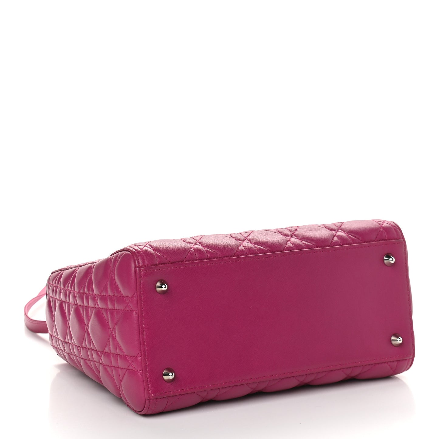 Lambskin Cannage Medium Lady Dior Fuchsia