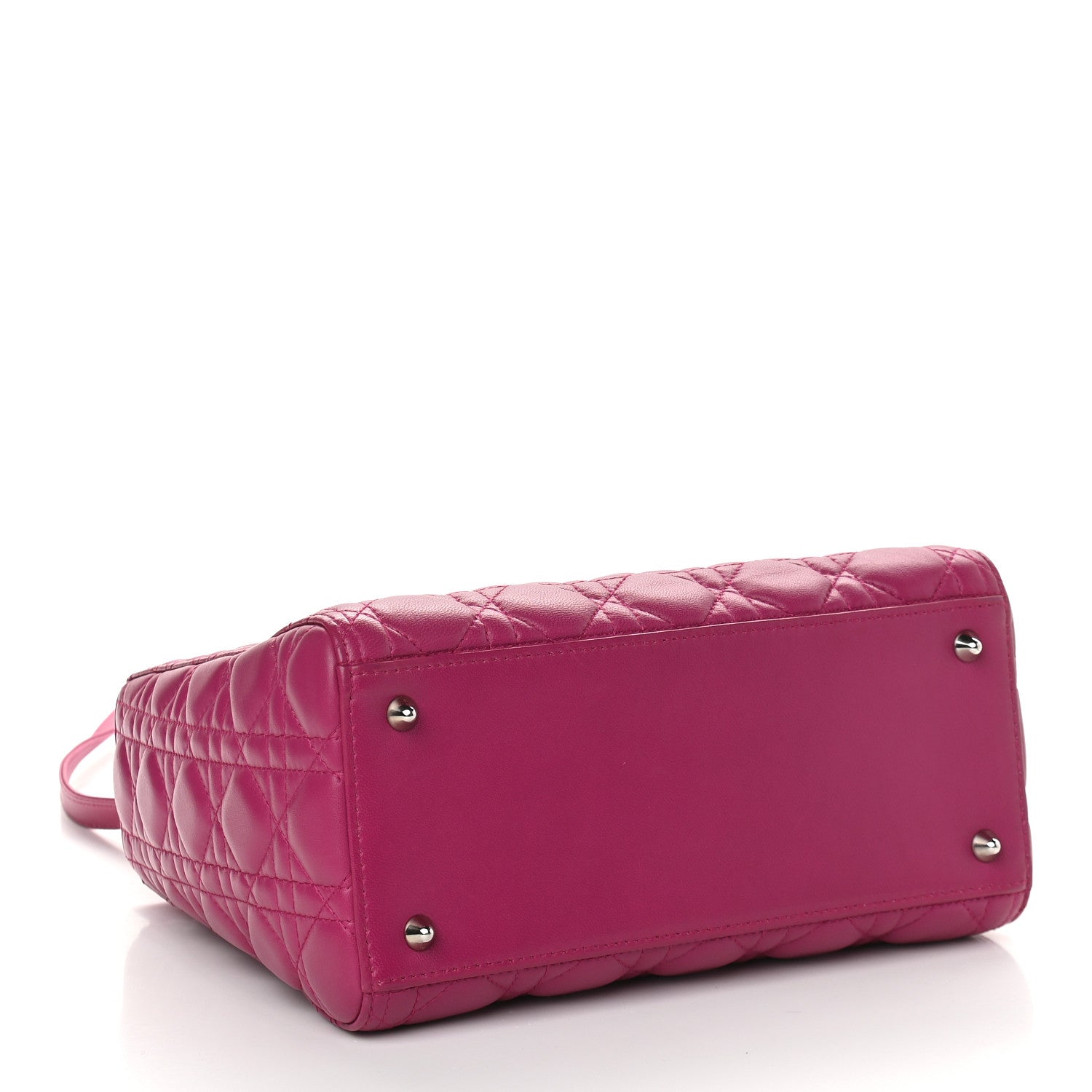 Christian Dior Lambskin Cannage Medium Lady Dior Fuchsia 4 of 9