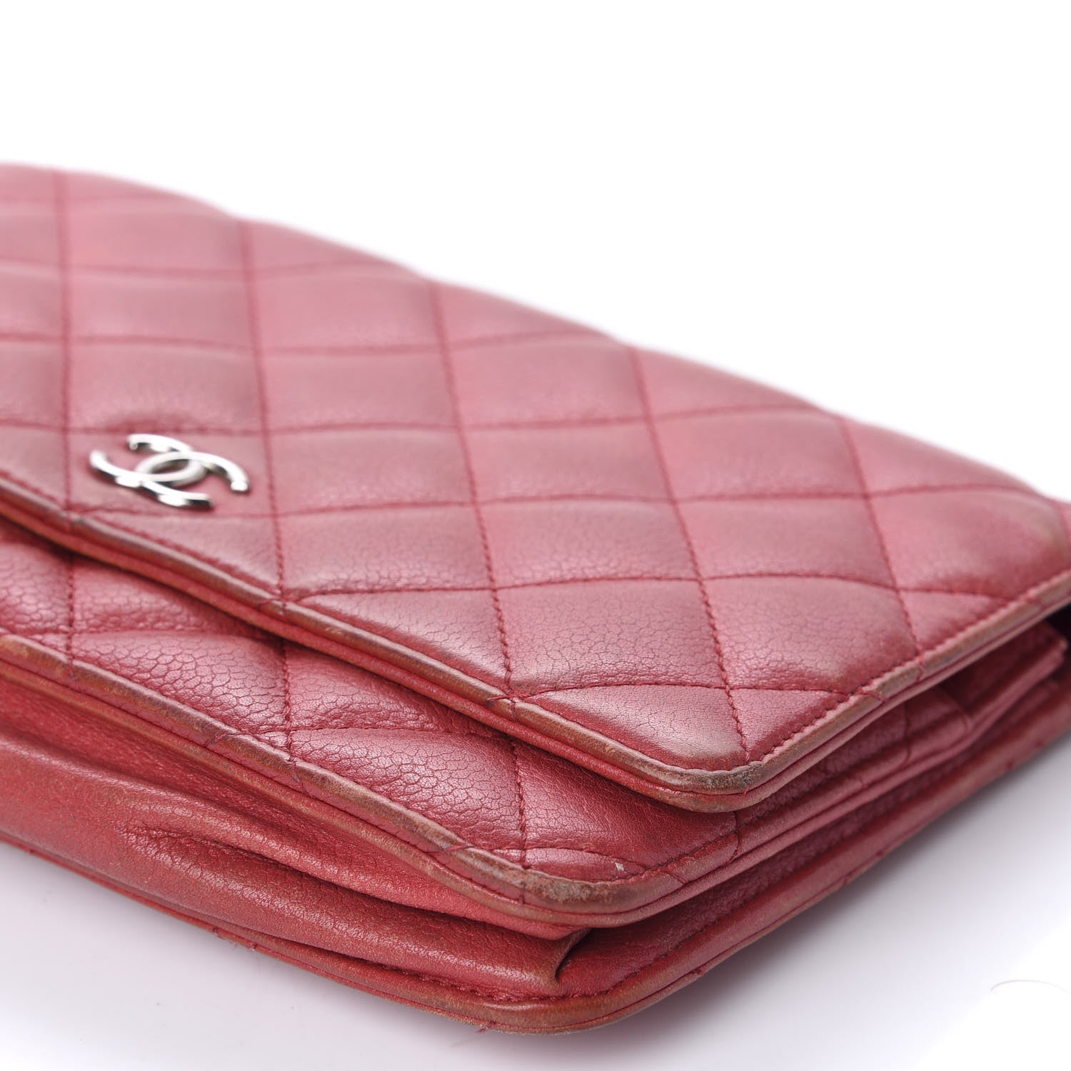 Chanel Caviar Quilted Wallet on Chain WOC Red 7 of 14