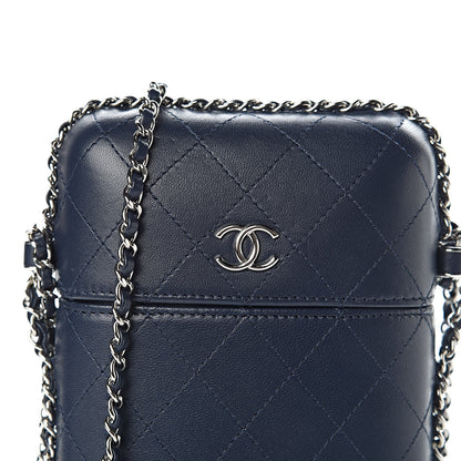 Chanel Lambskin Quilted Chain Around Phone Holder Navy 11 of 12