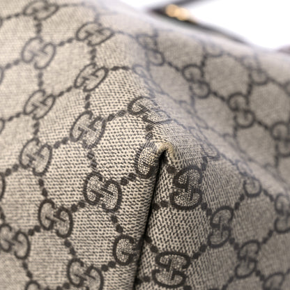 Gucci GG Supreme Monogram Textured Calfskin Web Medium Ophidia Shopping Tote Beige Ebony New Acero 10 of 13