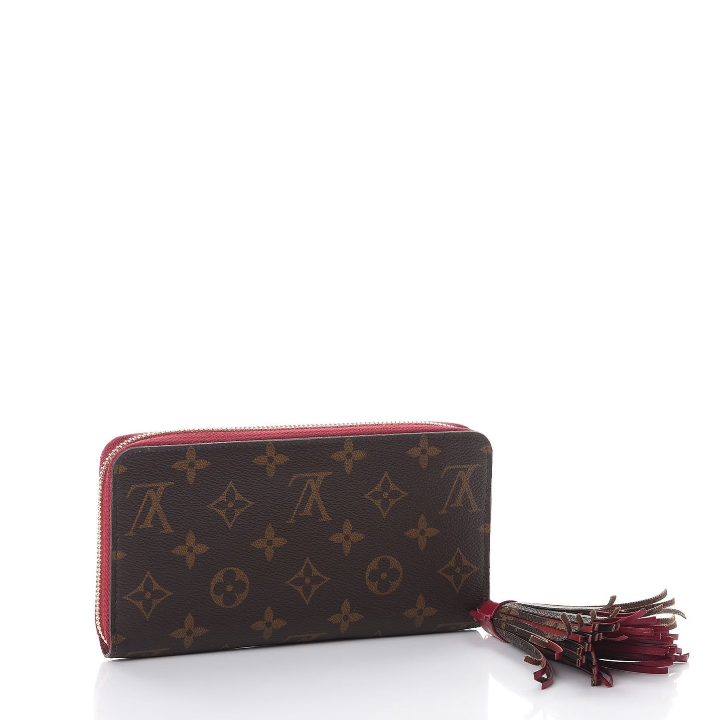 Monogram Pompon Zippy Wallet Fuchsia