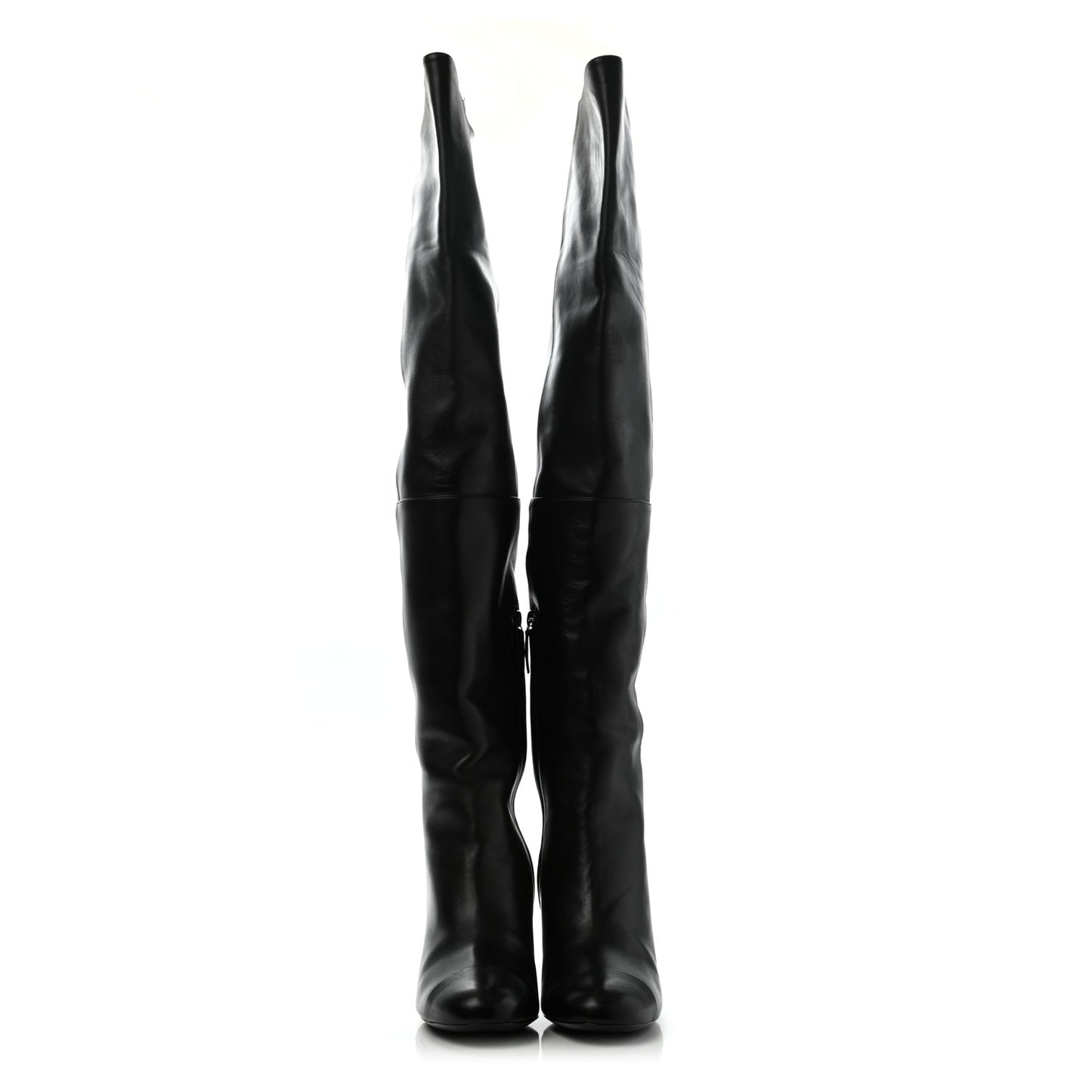 Calfskin CC Knee High Boots 38.5 Black