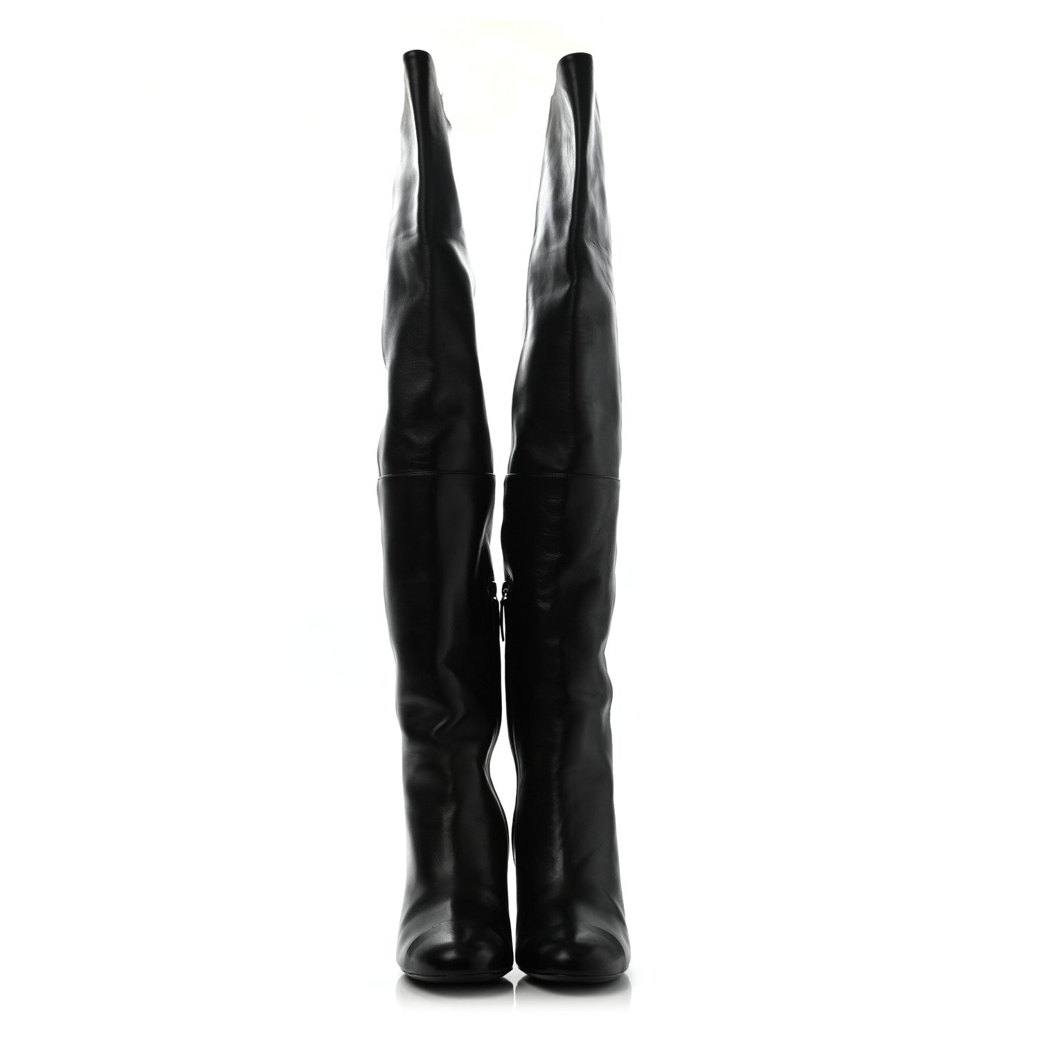 Chanel Calfskin CC Knee High Boots 38.5 Black 2 of 10