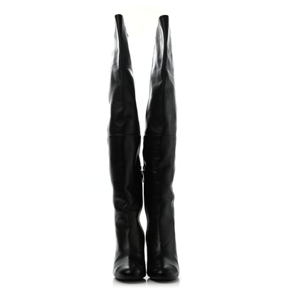 Chanel Calfskin CC Knee High Boots 38.5 Black 2 of 10
