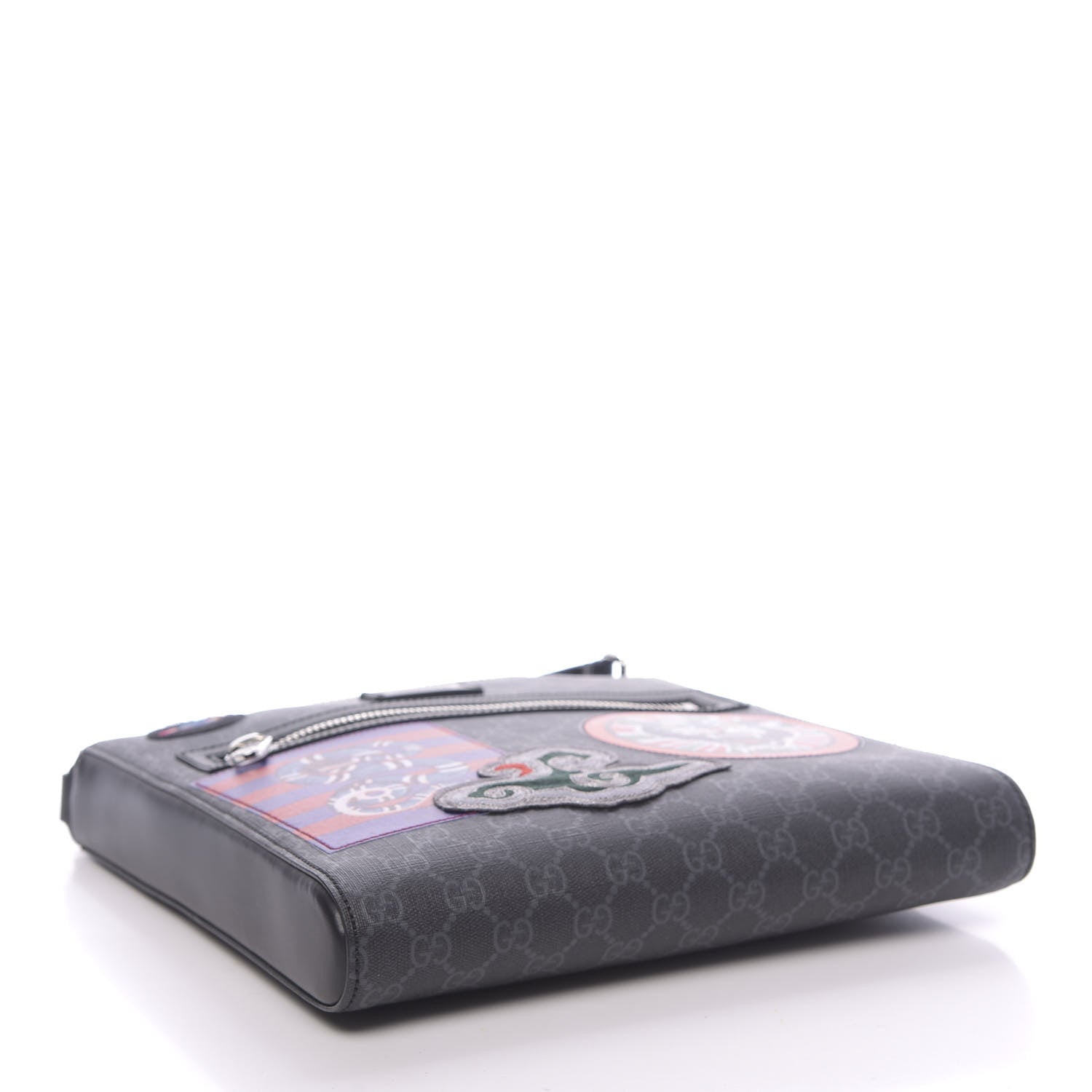 Gucci GG Supreme Monogram Night Courrier Flat Messenger Bag Black Multicolor 4 of 10